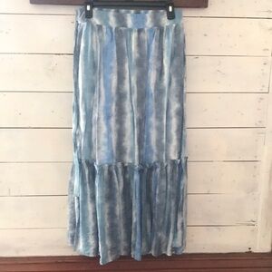 Moon River Blue Tie-Dye Maxi Skirt NWOT